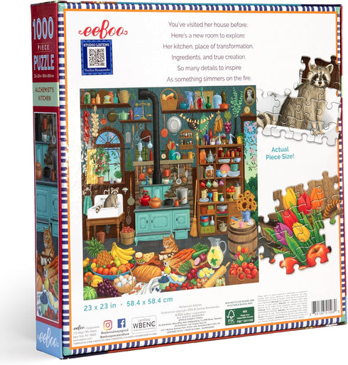 1000 23" 23" eeBoo Piece Puzzle - Alchemist's Kitchen Jigsaw Puzzle for Adults, Square x Made with Recycled Board