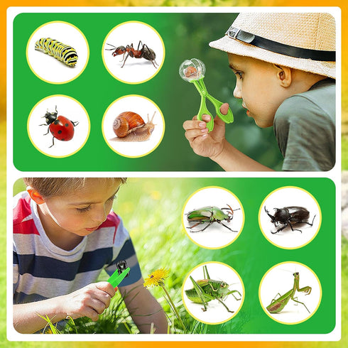 2 Sets Kids Bug Habitat Outdoor Explorer Kit, Gifts with Handle and Strap for Kids Age 3-8, Outdoor Adventure Toys