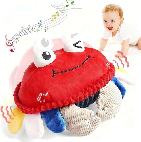 Baby Toys 18 Months - Crawling Crab Tummy Time Toy with Musical