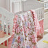 Shxime 3 Set, Cozy Piece Floral Crib Bedding Soft Quilted Baby Comforter with Fitted Sheet & Ruffled Crib Skirt
