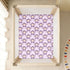 miaozhen 1 Pack 52x28 Cotton Baby Crib Sheets for Boys Girls Ultra Soft Violet Animal Monkey Toddler Bed Sheets