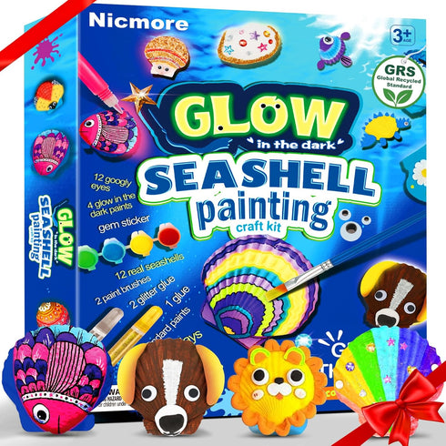 Nicmore Kids Sea Shell Art & Crafts: Glow in The Darkness Painting
