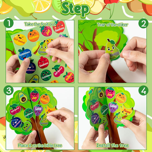 Aginc Berry 16 Set Fruit Bible Trees Cutouts, Make Your own Fruit Bible Accents Tree, DIY Christian Religious Learning