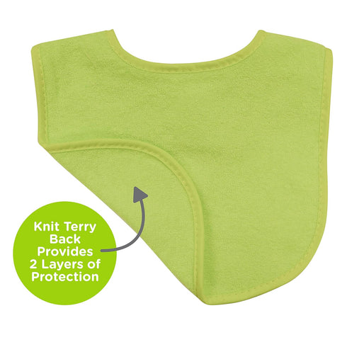 Neat Solutions 8 Count Multi-Color Solid Knit Terry Feeder Bib for Boys