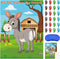 FEPITO Pin The Tail on The Donkey Party Game with 24 Pcs Tails | Kids Birthday Party Decorations | Carnival Circus