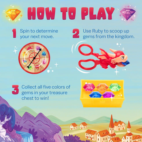 Educational Insights Ruby's Gem Quest Scissor Skills Game - Preschool Board Games, Sorting Toys for Ages 3+