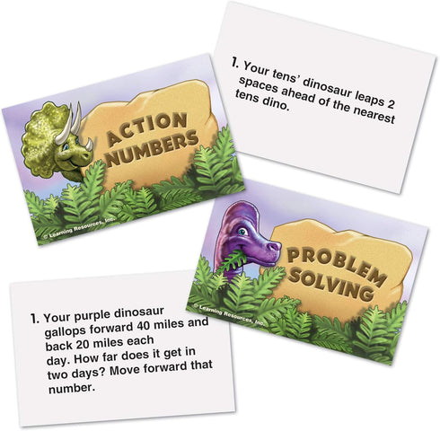 Counting Learning Resources Dino Math Tracks Game Math Manipulatives, Montessori Board Game, Addition and Subtraction