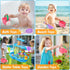 Oukitoymer Set 3, Swimming Baby Bath Toy, Kids Watering Can Bathing Spoons Windmill Water Toys of Fun Interactive Water