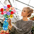 Set 16 CUBIMANA Roses Flowers Building with Vase & LED Light, for Her, Mini Flowers Bouquet Building Blocks Toy