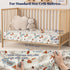 3 Pack 28x52 Inches PHF Soft Leaf&Mushroom Crib Sheets Fitted, Comfy Breathable Baby Sheets for Boys Girls, Fits