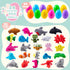 24 Set, JOYIN Pcs Prefilled Easter Eggs with Sea Animal Plush Toy Mini Ocean Toys Creatures Stuffed Keychain for Kids