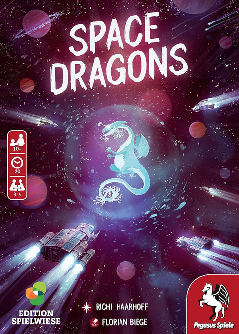 Pegasus Spiele Space Dragons Card Game - 3-5 Players - Family Game Night - 20 Minutes of Gameplay - Ages 10+ - English