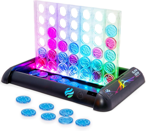 Glowsphere Glow in a Row Light-Up 4 in a Row Board Game, Strategy