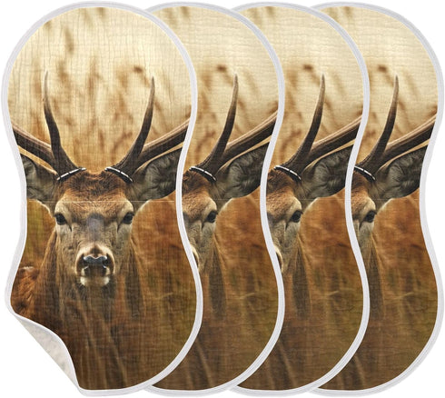 GOODOLD Set 1 Pack Antler Deer Muslin Baby Burp Cloths - Super Absorbent and Soft Burping Rags - Cotton Burp Clothes