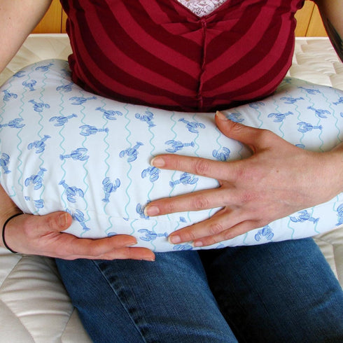 Summer Blue Lobster Bows Stripe Baby Nursing Pillow Covers for Boy Girl Lobsters Sea Ocean Stripes Nursing Slipcover