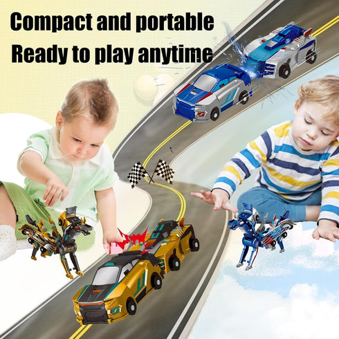 liluwushe 2-in-1 3-12 Collision Transformation Dinosaur Car Toy |Magnetic Cars Convertible Robot Toys|DinosaurToys