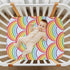KICPOAY 39 27 Fitted Crib Sheets Colorful Rainbow Stretchy Portable Playard Sheets for Baby Toddler, Breathable Soft