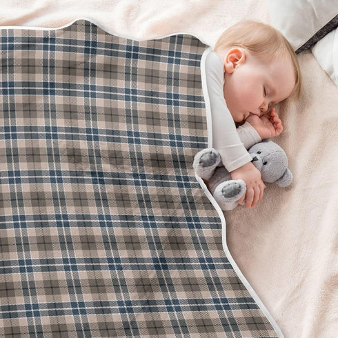 CHUROUSY 30x40 Inch Brown Plaid Checkered Baby Blanket for Boys Girls Geometric Gingham Nursery Swaddling Wrap Rustic