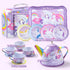 JOYIN Unicorn Tea Party Set, Pretend Purple Tin Teapot Set for Little Girls, Birthday Gift for Ages 3-6