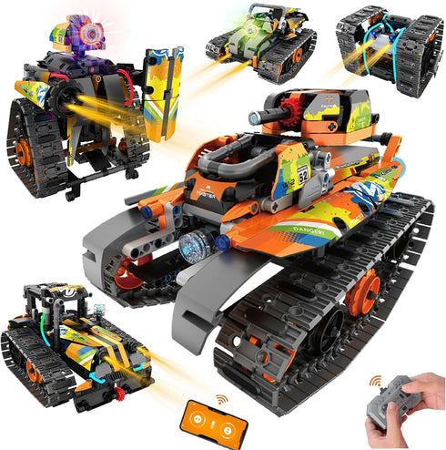 5 1 8-12, 6 7 8 9 10 11 12+, Set, STEM Robot Building Kit with APP / Remote Control, in RC Robotic Car Toy for Kids