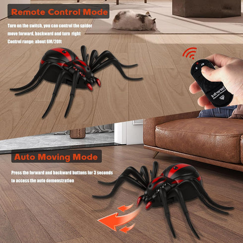 Pixibond Remote Control Spider Toy, Realistic RC Spider Electronic Animal Toy with LED Eyes & Wriggling Legs Electric