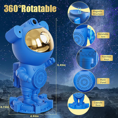 THINIDA 1-9 10-15 Astronaut Galaxy Moon Star Projector, Kid Night Light for Bedroom Ceiling, Space LED Lamp, Gifts