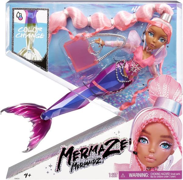 MERMAZE Color Change Harmonique Mermaid Doll with Stylish Accessories, Poseable, for Ages 4-12+