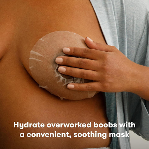 Frida Mom Hydration Packets for Breasts, 2 Sheet Masks with Aloe Vera, Honey, Tea Tree Oil & Cucumber