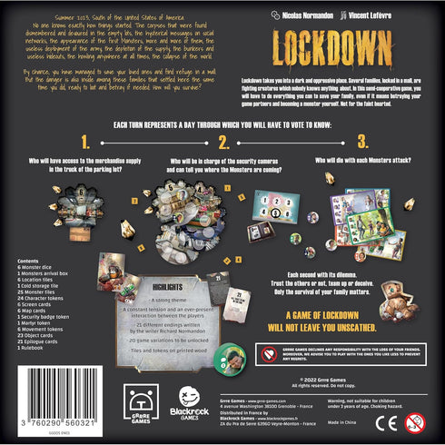 Lockdown Board Game - Survive the Horrific Monster Onslaught, Semi-Cooperative Survival Strategy Game for Ages 14+