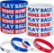 Baseball Silicone Rubber Bracelets, Baseball Wristbands for Gifts, Party Favors (24 Pieces)