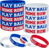 Baseball Silicone Rubber Bracelets, Baseball Wristbands for Gifts, Party Favors (24 Pieces)