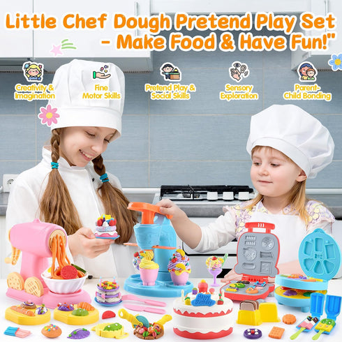 5-in-1 Sets 3+ Set 24 Set Color Dough for Kids Ages DIY Food Maker Toys with Dough, Arts and Crafts Kit for Pretend