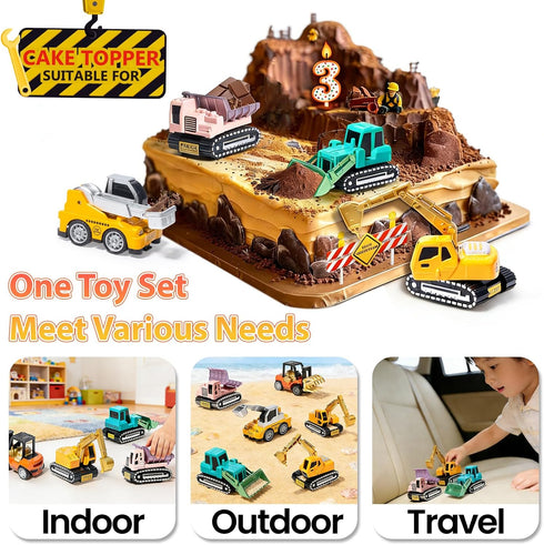 3 4 5 6 Set Oriate Diecast Construction Trucks Toys For Boys Girls Age Years Old, Pull Back Cars For Engineering