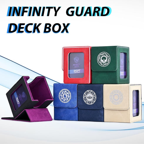 MTG Deck Box with Commander Display for 120+ Single Sleeved Cards - Denim Magnetic Card Storage Box
