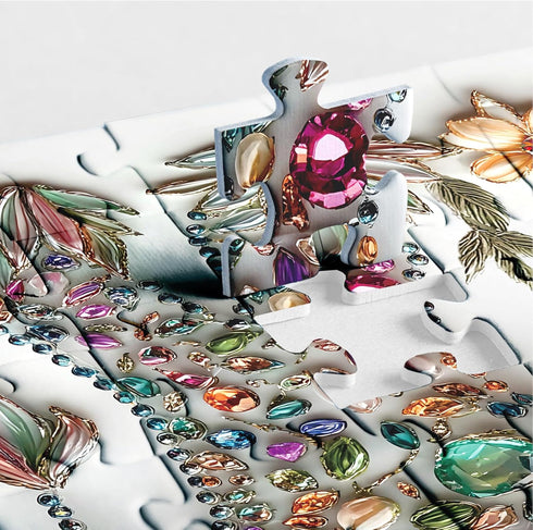BBOLDIN 1000 Crystal Elephant Puzzles for Adults Pieces, Cute Animal Flower Jigsaw Puzzles, Art Pretty Floral Puzzles