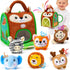 Soft Baby Sensory Toys - Squirrel Barn with 6 Stuffed Zoo Animals
