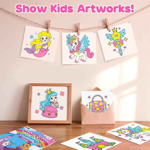 Sets 3-5 4-8 ZIZZ Paint with Water Coloring Books for Toddlers, Princess Watercolor Painting for Kids Ages Years Old