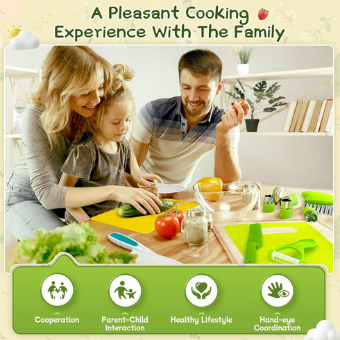 13 Pcs Montessori Kitchen Tools for Toddlers, Safe Knife Set for Real Cooking