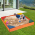 Bottomless 4 3+ HONEY JOY Kids Wooden Sandbox, Outdoor Sand Pit with Built-in Corner Seating, Cedar Backyard Sand Boxes