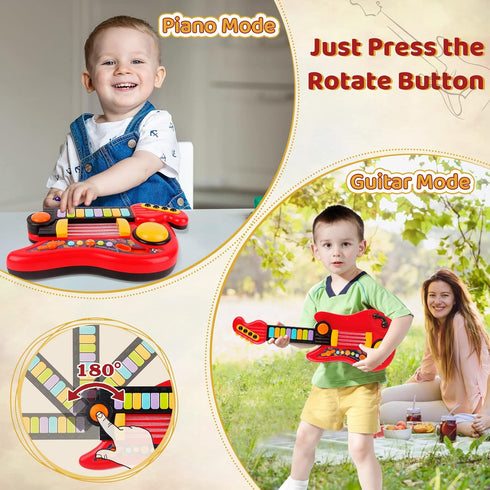 2 1 2-4 Kids Guitar in Musical Instruments for Kid - Fun Piano Toddler Toy & Electric Guitars | Explore Creativity |