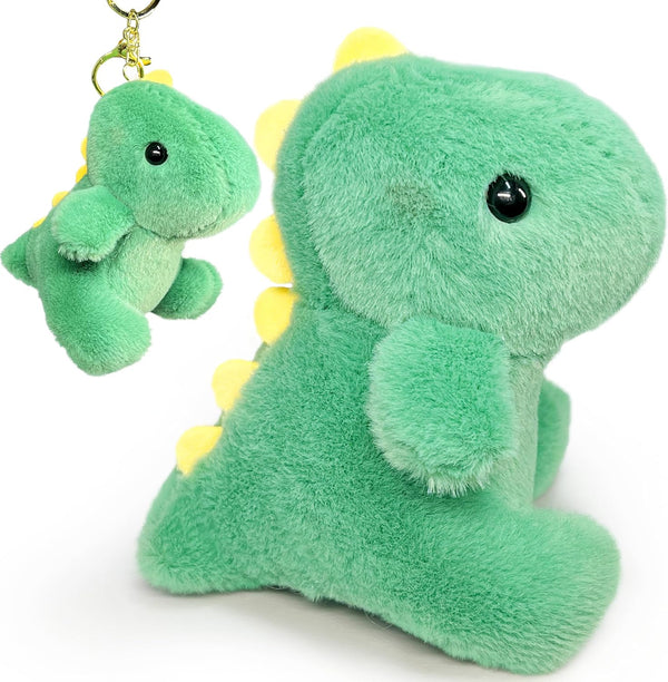 Super Cute Fat Dinosaur Stuffed Animals for Girls and Boys, Soft Cuddly Mini Dino Plush Toy, Keychain, Green