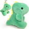 Super Cute Fat Dinosaur Stuffed Animals for Girls and Boys, Soft Cuddly Mini Dino Plush Toy, Keychain, Green