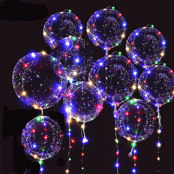 Yongxiang 10 PACKS LED Bobo Balloons, Transparent Light Up Balloons with String Lights for Party Birthday Decorations
