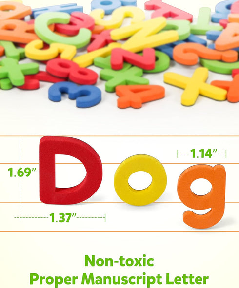Coogam EVA Magnetic Letters Numbers 78 Pcs, Colorful Educational Toy Set for Preschool Learning, ABC & 123