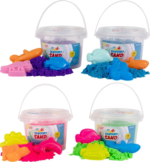 Sensory Sand Play Sand for Kids with Sea Molds 4 Pound Bulk Multicolor Sand