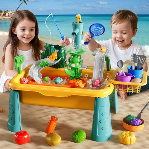 NIPLOOOW 3-5, 4-8, 3 4 5 6 7 8 Kitchen Sink Toys Toddlers Play Sink with Running Water, Water Table for Kids Ages