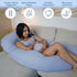 Pharmedoc Pregnancy Pillows, U-Shape Full Body Pillow - Solid Removable Jersey Cover - Grey Pregnancy Pillows