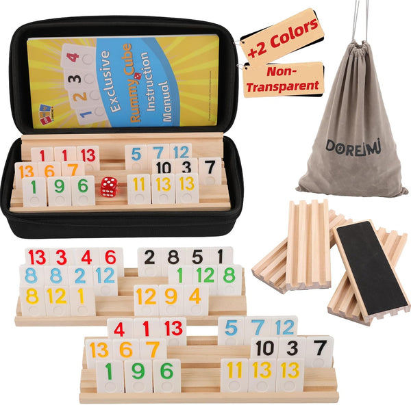 Doreimi Non-Transparent Rummy Cube Game Set 6 Players 2026-6 Colors 162 Tiles,