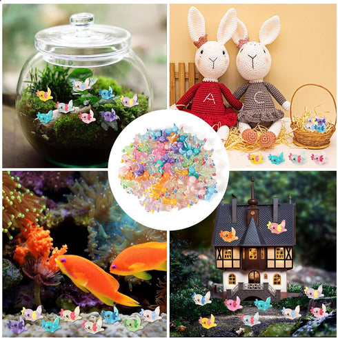 XIHIRCD 64pcs (16 Mini Axolotl Figures, Glow in The Dark Resin Axolotl Tiny Animal Figurines Ornament Axolotl Charms