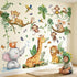 0-12 Baby Animal Wall Decals for Nursery: Jungle Safari Theme Kids Room Decor with Peel and Stick Removable Vinyl Wall